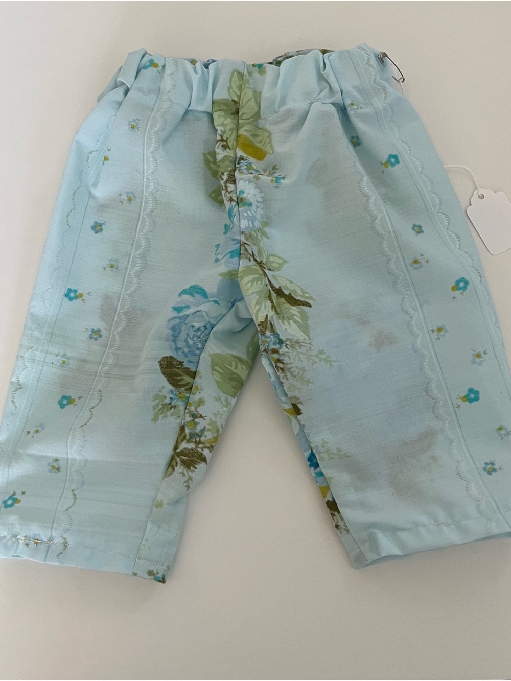 Kids Light Blue Floral Baggy Pants
